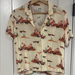 Wrangler retro wild horses button down